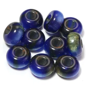 Blue resin gilded abacus beads large hole loose beads DIY phone chain jewelry accessories
