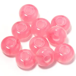 Resin two color gilded abacus beads cat eye loose beads for DIY jewelry and phone charms