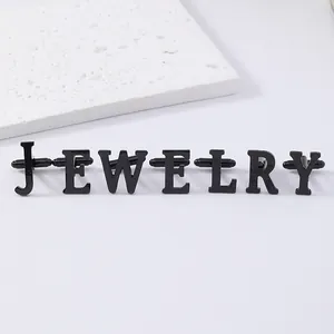 Black alphabet letter cufflinks for men fashion business shirt French cuff links jewelry