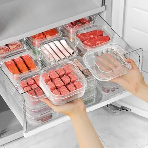 Transparant Plastic Voedsel Opbergdoos Food-Grade Koelkast Vriezer Organizer Doos