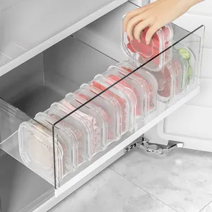 Transparante koelkast opbergdoos organizer voor vriezer vlees voedsel compartiment vers houden.
