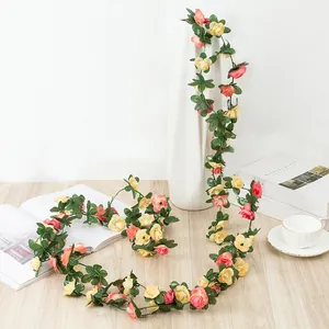 Guirlande de fleurs de roses artificielles pour mariage décoration maison fond photographie
