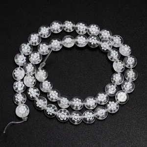 Perla piatta rotonda in vetro millefiori trasparente dettaglio per collana braccialetto