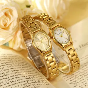 BS Bee Sister Montre Analogique Ovale Vintage en Acier Inoxydable pour Femme Luxe Or Argent Étanche Quartz Montre-Bracelet FA1934 Bijoux Cadeau