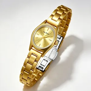 Montre élégante pour femme en or par Bee Sister avec cadran ovale et bracelet maillon
