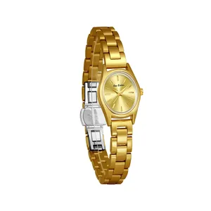 Élégante montre vintage Bee Sister en acier inoxydable doré pour femme avec bracelet