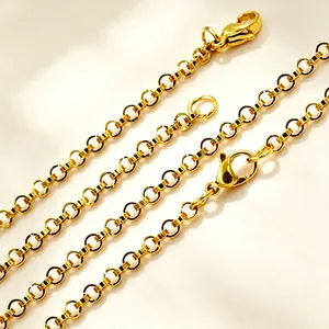 Minimalist Stainless Steel Necklace For Women Men Rolo Chain Link拼接 Necklace Gold Silver Black Necklace Fashion Jewelry