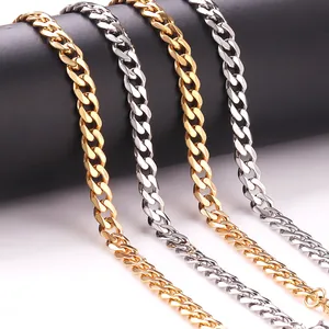 Zeskantig Geslepen Curb Chain Ketting Roestvrij Stalen Sieraden Voor Mannen Vrouwen Veelzijdige Punk Stijl Hip Hop Ketting Cadeau