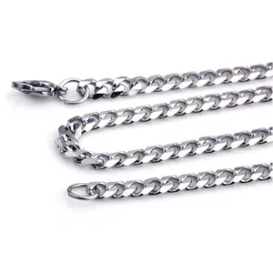 Close-up van 7mm roestvrijstalen schakelketting met zeshoekig geslepen schakels