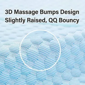 Detailed macro view showing the 3D massage bean texture on a blue ice silk pet cooling mat