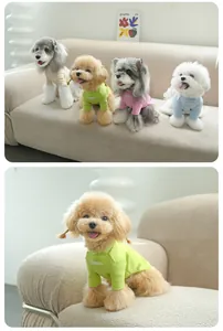 Dopamine colored dog thermal t-shirts for autumn and winter minimalist pet apparel