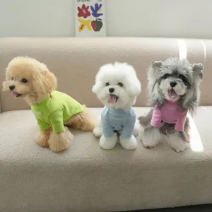 CheePet Soft Dralon Pet Dog Clothing Autumn Winter Thermal Base Layer Two-Legged Dog Shirt Dopamine Minimalist Dog Undershirt