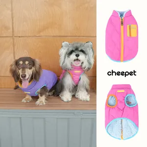 Gilet Invernale Reversibile per Cani e Gatti Trapuntato Foderato in Pile Calda Giacca Imbottita per Cani Taglia Piccola e Media