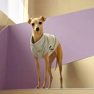 Premium Dralon turtleneck dog sweater for Whippets and Greyhounds in grey-green finish