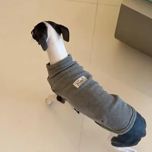 Warm grey turtleneck dog sweater for Whippets and Italian Greyhounds, autumn winter