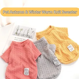 Warm Pet Dog Sweater Knitwear For Small Dogs Cats Soft Winter Puppy Clothes Comfortable Cable Knit Pattern Puppy Coat For Chihuahua