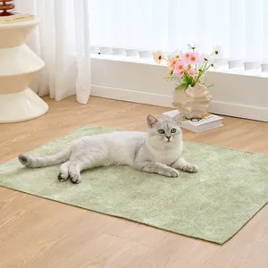 Non-Slip Four Seasons Pet Dog Mat Moisture-Proof Chenille Jacquard Cat Bed Cushion Protective Pad for Crate Sofa Home
