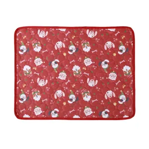 Christmas waterproof pet mat washable dog pee pad reusable absorbent puppy training blanket