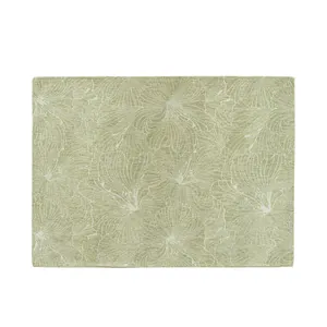 Anti-slip pet mat with green floral pattern for dogs and cats, soft and moisture-proof bed