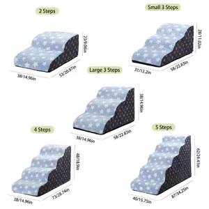 Durable multi-tier pet stairs for dogs with star pattern and various size dimensions