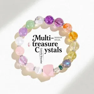 Pulsera de Cuentas de Cuarzo Rosa y Amatista Natural con Gemas Mixtas para Mujer Moda Estrella Obsidiana Joyería de Cristal