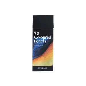 Professional 72-color oil-based colored pencil set in a sleek black paper tube packaging