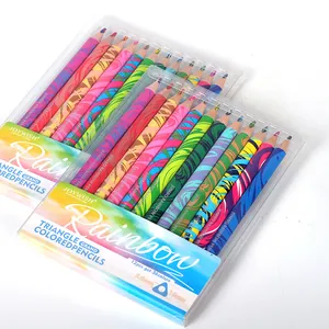 Professional 12pcs triangle colored pencils set with 36 colors for journaling and art