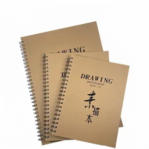 Spiraalgebonden kraft hardcover schetsboeken in A4 8K en 16K maten voor kunstenaars