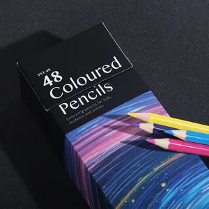 Premium 48-count oil-based colored pencil set featuring a star trail themed packaging box