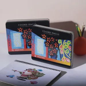 Artirack professional 48 and 72 colored pencil sets in metal tins for sketching and art