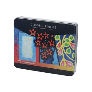 72 colored pencils set in premium pop art style metal tin box packaging