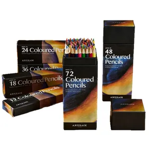 Professional oil colored pencil sets with 12 to 72 colors for artistic drawing
