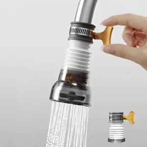 Rotatable faucet water filter with splash-proof nozzle for kitchen and bathroom sink
