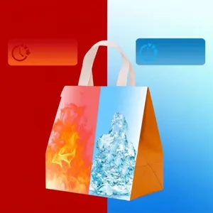 Borsa Termica usa e getta Doppio Uso Freddo Caldo in Tessuto non Tessuto e Alluminio per Consegna Cibo Takeout Picnic Confezione Tè al Latte
