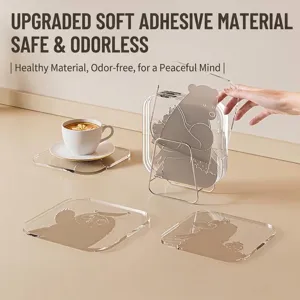 Transparent Thickened PVC Heat Insulation Pad Cartoon Animal Placemat Heat Resistant Non Slip Dining Table Mat Protective Pad