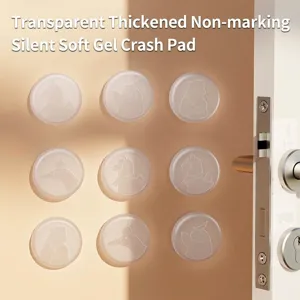 Transparent Thickened Door Handle Crash Pad Silent Soft Glue Wall Protective Mat Cartoon Round Refrigerator Anti-Collision Pad