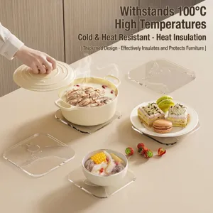 Thickened transparent heat resistant PVC placemat for kitchen dining table protection