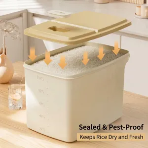 Large capacity 10kg sealed rice storage container for household kitchen food storage