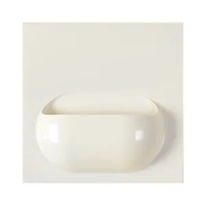 Minimalist cream white wall-mounted storage pocket organizer for bathroom and home use