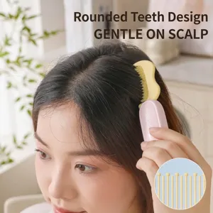 Portable mini folding hair comb with rounded teeth for scalp protection