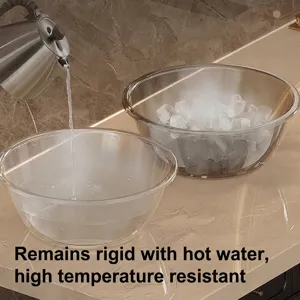 Vasque en plastique transparent durable résistant à la chaleur et au froid sur comptoir