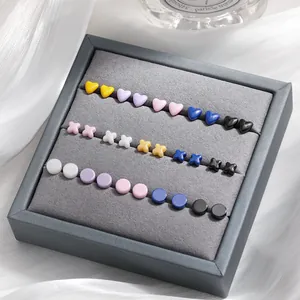 Minimalistische Bio Keramiek Oorknopjes Kleurrijke Hart Ronde Klaver Oorgaatjes Bescherming Sieraden Voor Vrouwen