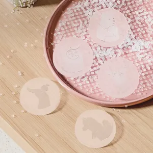 Transparent silicone door handle crash pads with animal pattern engravings
