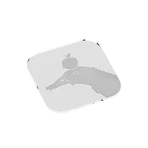 Transparent heat-resistant PVC coaster with minimalist duck and apple graphic