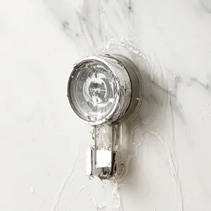 Silver vacuum suction cup double hook for bathroom and kitchen, waterproof and moisture-proof