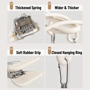Detailed view of durable non-slip laundry clip with thickened spring and soft grip