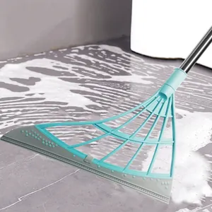 Cyan silicone magic broom squeegee for effective floor cleaning and glass water removal