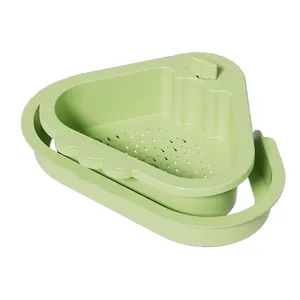 Professional triangular double-layer sink strainer basket for kitchen food waste