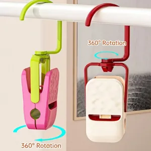 Multifunctional windproof plastic drying clips with 360-degree rotation feature for hats