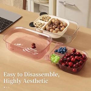 Double-layer partitioned fruit and vegetable colander with nut storage box for home
